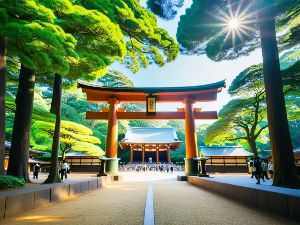 La majestuosa vista del Santuario Meiji en Tokio, Japón, evoca una conexión espiritual con la antigua vía espiritual de Japón