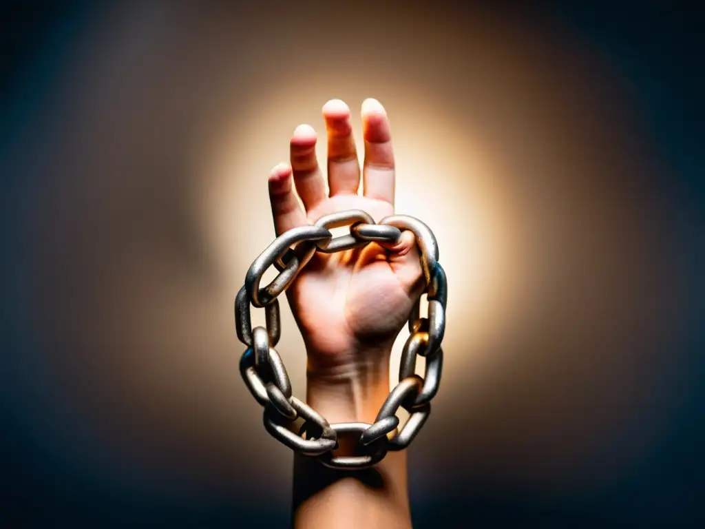 Mano rompiendo cadenas, simbolizando la conexión entre individualismo y libertad