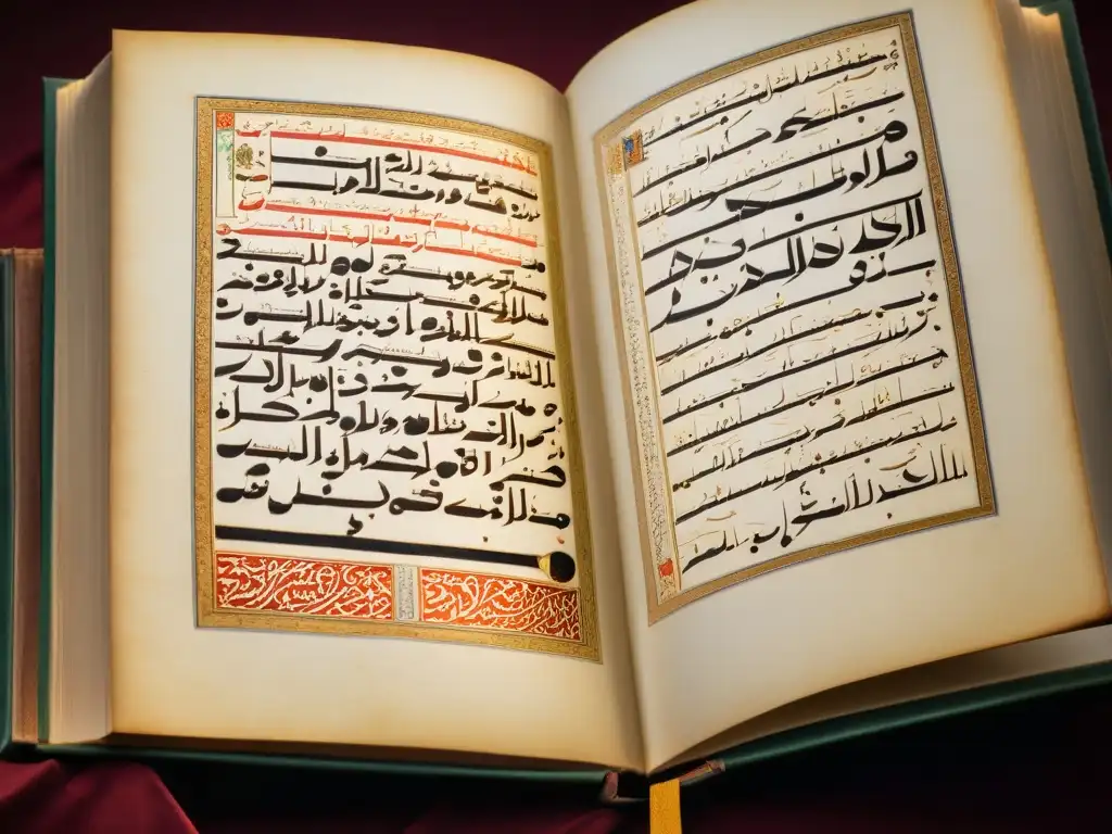 Manuscrito islámico antiguo sobre lógica y epistemología con caligrafía detallada en biblioteca histórica