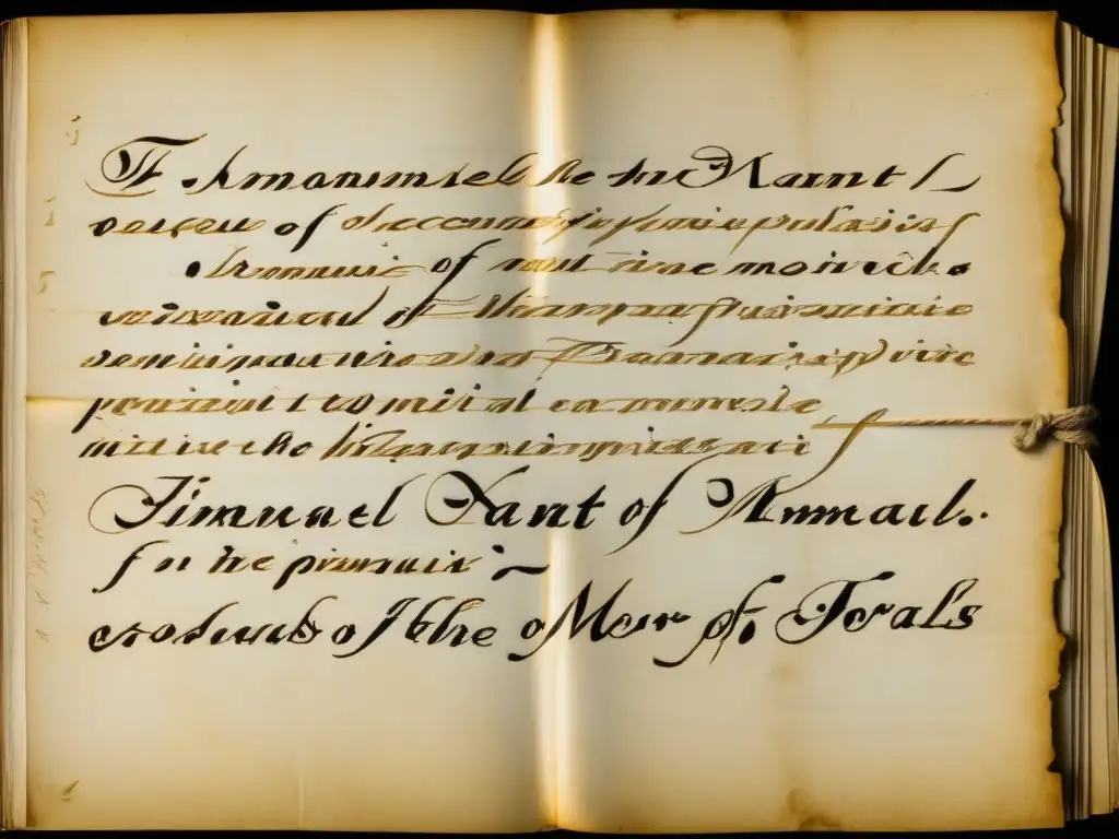 Manuscrito original de Immanuel Kant del 'Fundamento de la metafísica de las costumbres', mostrando su famosa formulación del imperativo categórico