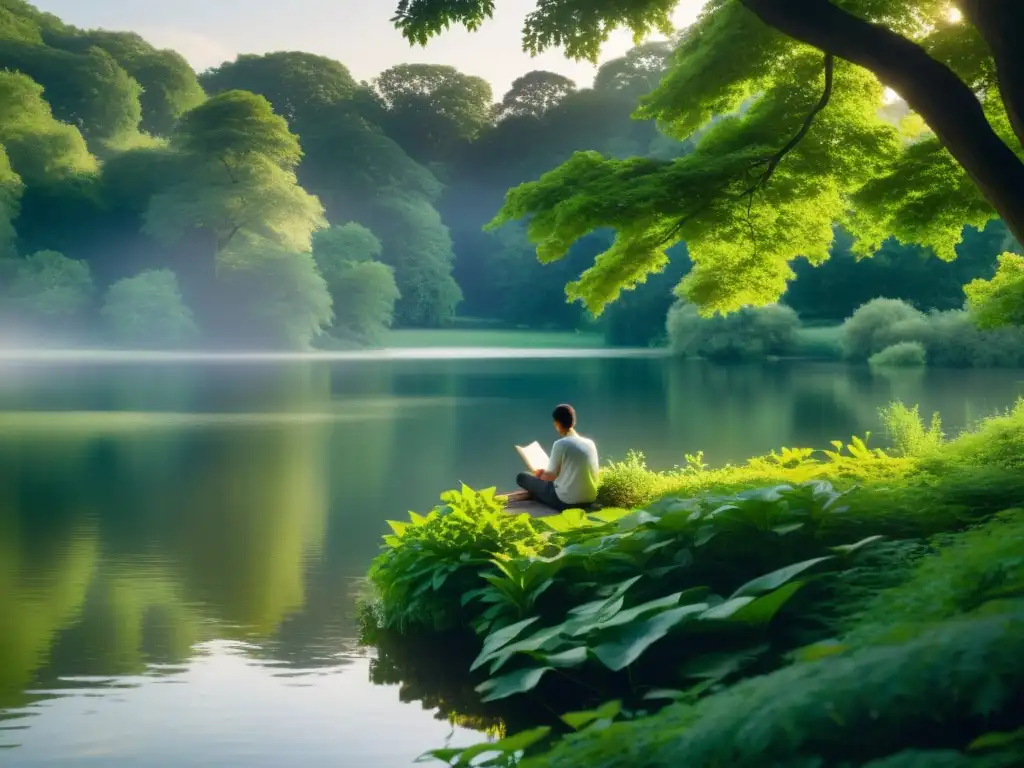 Un momento de serenidad junto al lago, en armonía con la naturaleza