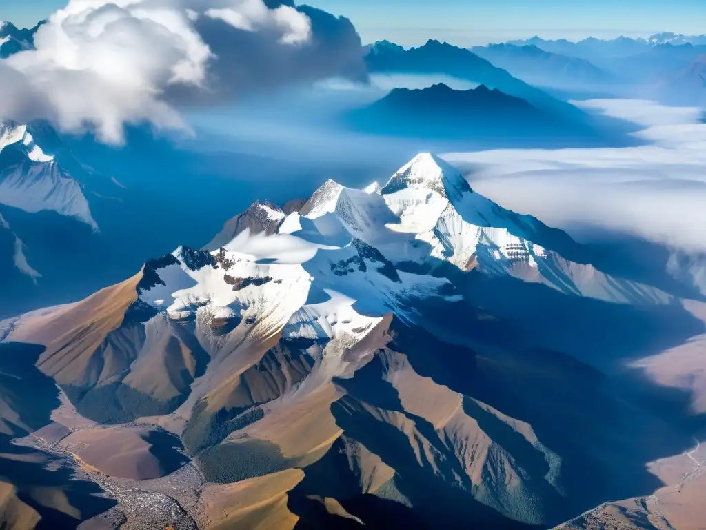 Montañas sagradas de los Andes: paisaje majestuoso y espiritual, evocando la conexión ancestral con la naturaleza