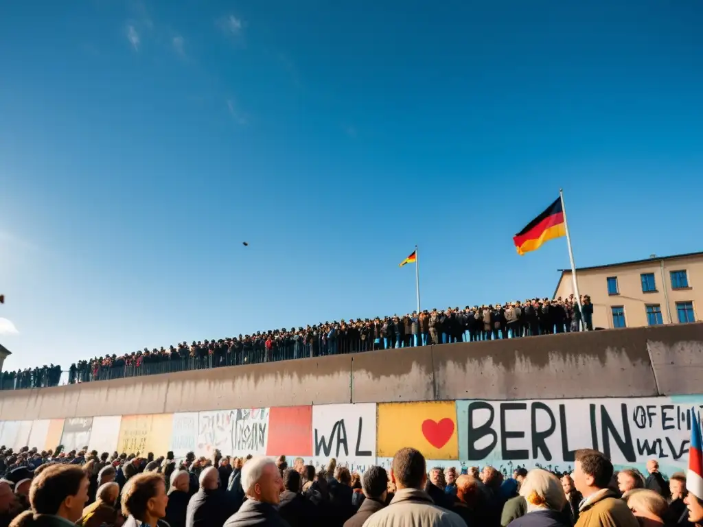 Multitud derriba el Muro de Berlín, en un ambiente de celebración y esperanza