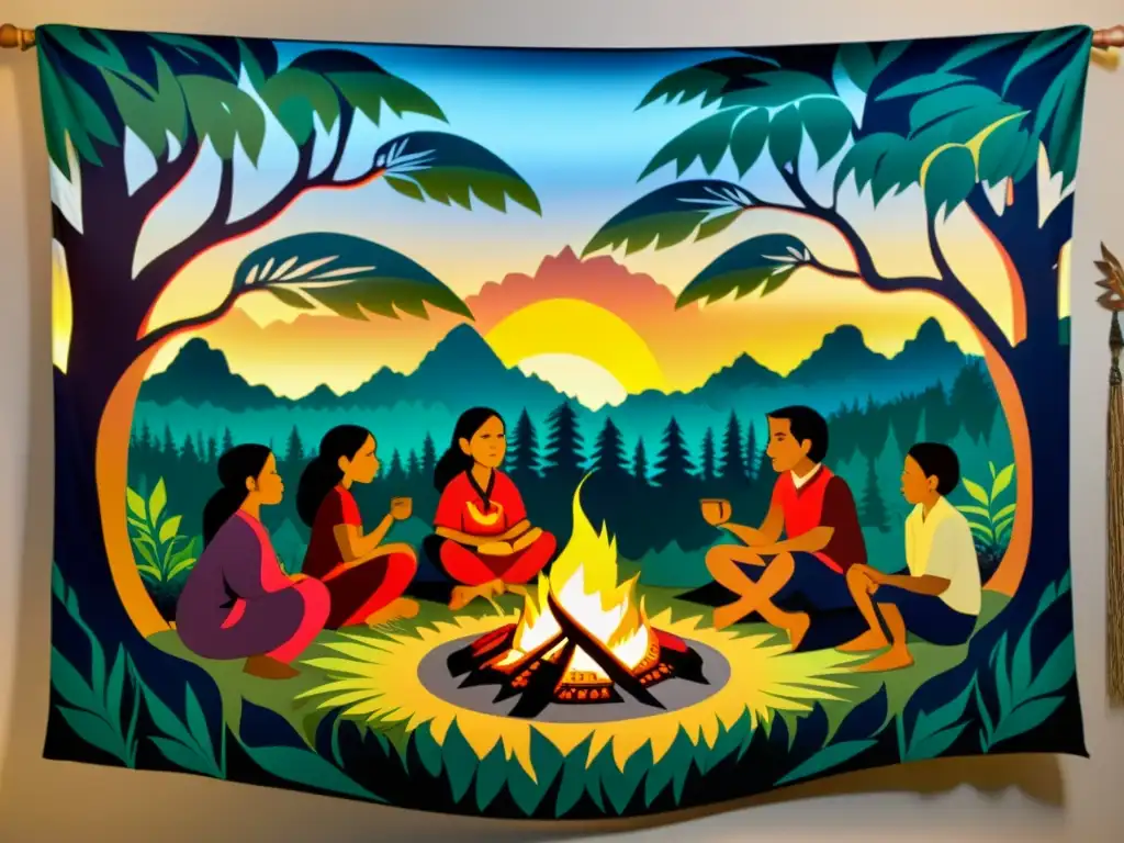 Narrativa y enseñanza en cultura indígena: Compleja tapestry de tradición oral alrededor de fogata en la selva tropical