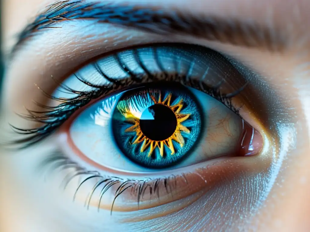 Un ojo humano reflejando un complejo algoritmo, simbolizando la privacidad en la Era de la IA