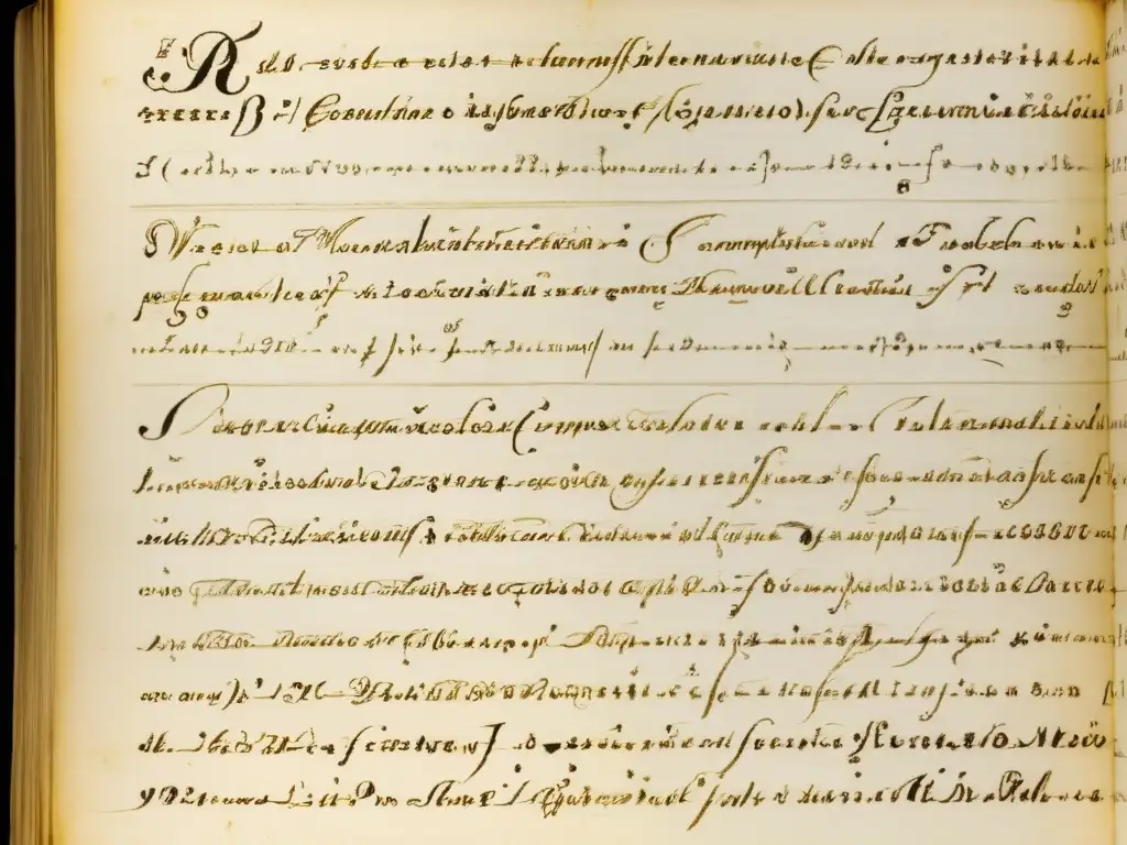 Página histórica con complejas ecuaciones matemáticas y anotaciones Una página manuscrita llena de complejas ecuaciones matemáticas, con anotaciones y correcciones en los márgenes