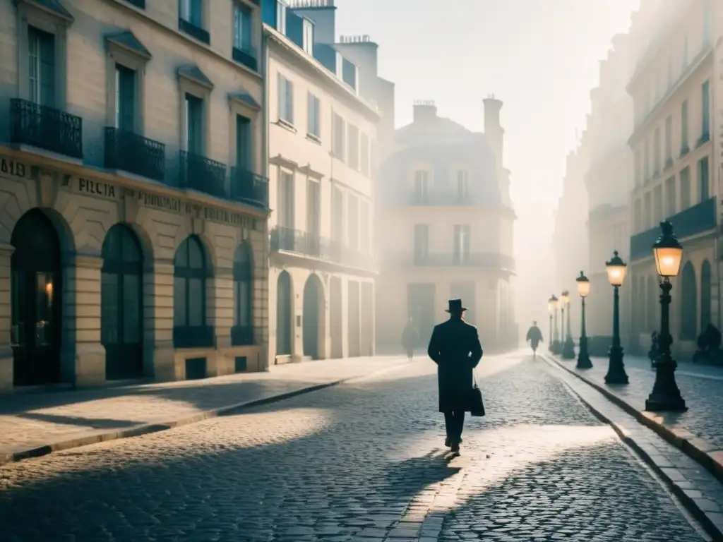 Un paseo solitario por una calle parisina envuelta en niebla