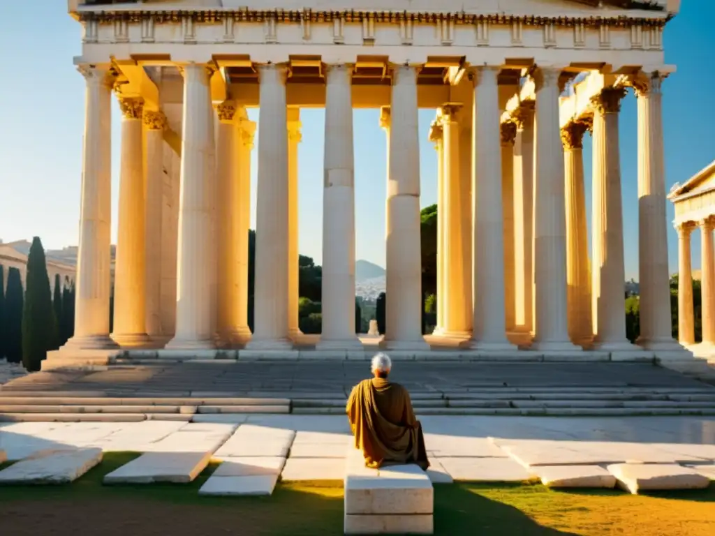 Peregrinaciones filosóficas en la moderna Grecia: la antigua Academia de Atenas, bañada por la luz dorada, evoca la belleza y la historia