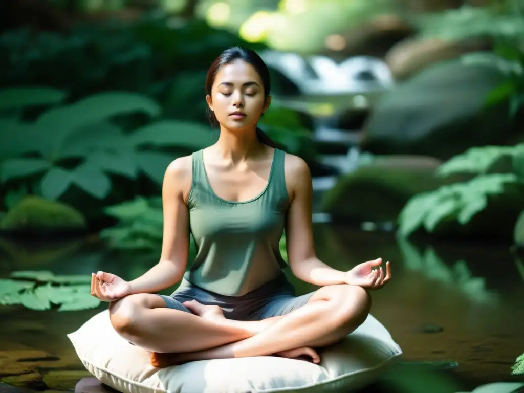 Persona meditando en la naturaleza, evocando la resiliencia emocional a través de técnicas de meditación para la resiliencia emocional