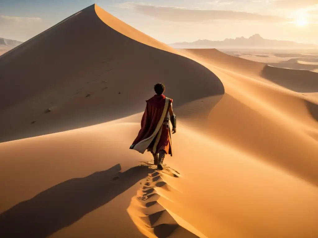 Un personaje del videojuego 'Journey' contempla el vasto desierto, evocando la filosofía de los videojuegos como herramienta educativa