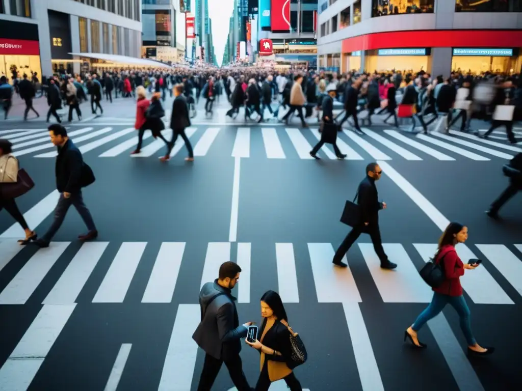 Personas en la ciudad moderna, inmersas en la tecnología