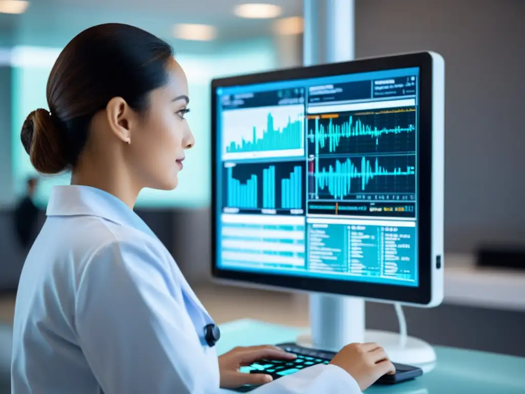 Profesional médico analizando datos con IA para recomendaciones personalizadas