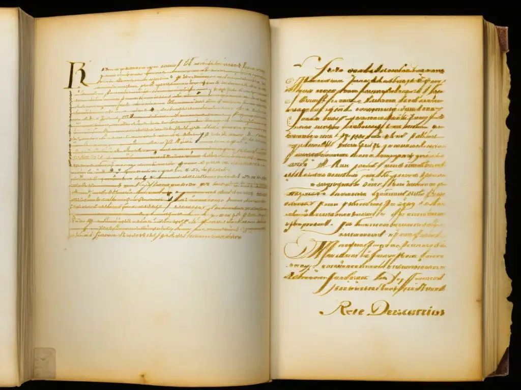 Una fotografía de alta resolución del manuscrito original de 'Meditaciones sobre la Filosofía Primera' de René Descartes, que muestra la intersección del racionalismo y el empirismo en el siglo XVII