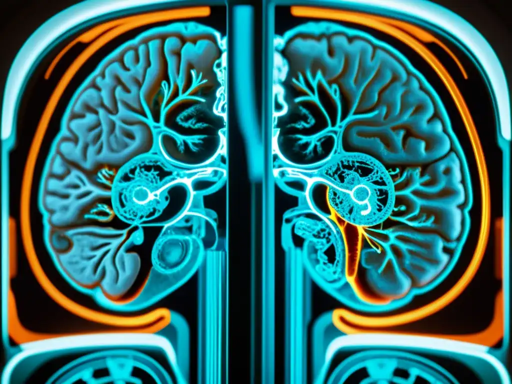 Una resonancia magnética muestra un detallado escaneo del cerebro humano, revelando complejas estructuras neuronales