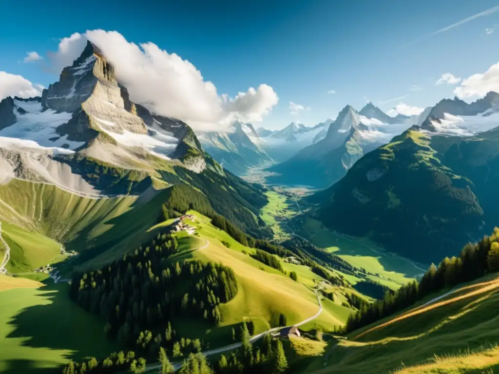 Retiro filosófico en las alturas de los Alpes Suizos, inspirado por Nietzsche y la belleza serena de la montaña nevada