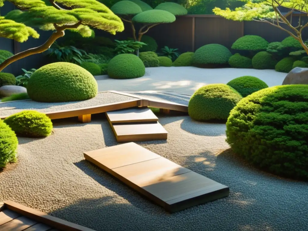 Jardín de rocas japonés, reflejo de tranquilidad y equilibrio