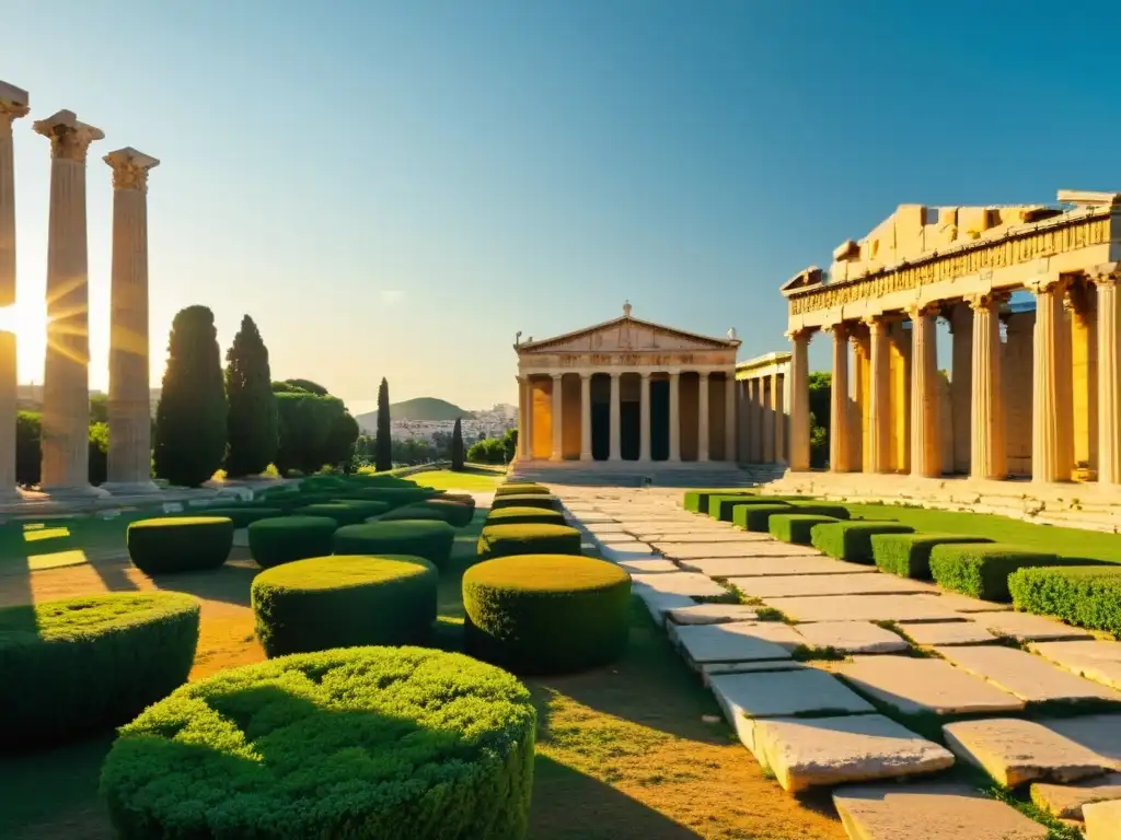 Ruinas antiguas del Academia de Atenas, con una atmósfera de sabiduría e historia en la vida de Platón exploración filosófica