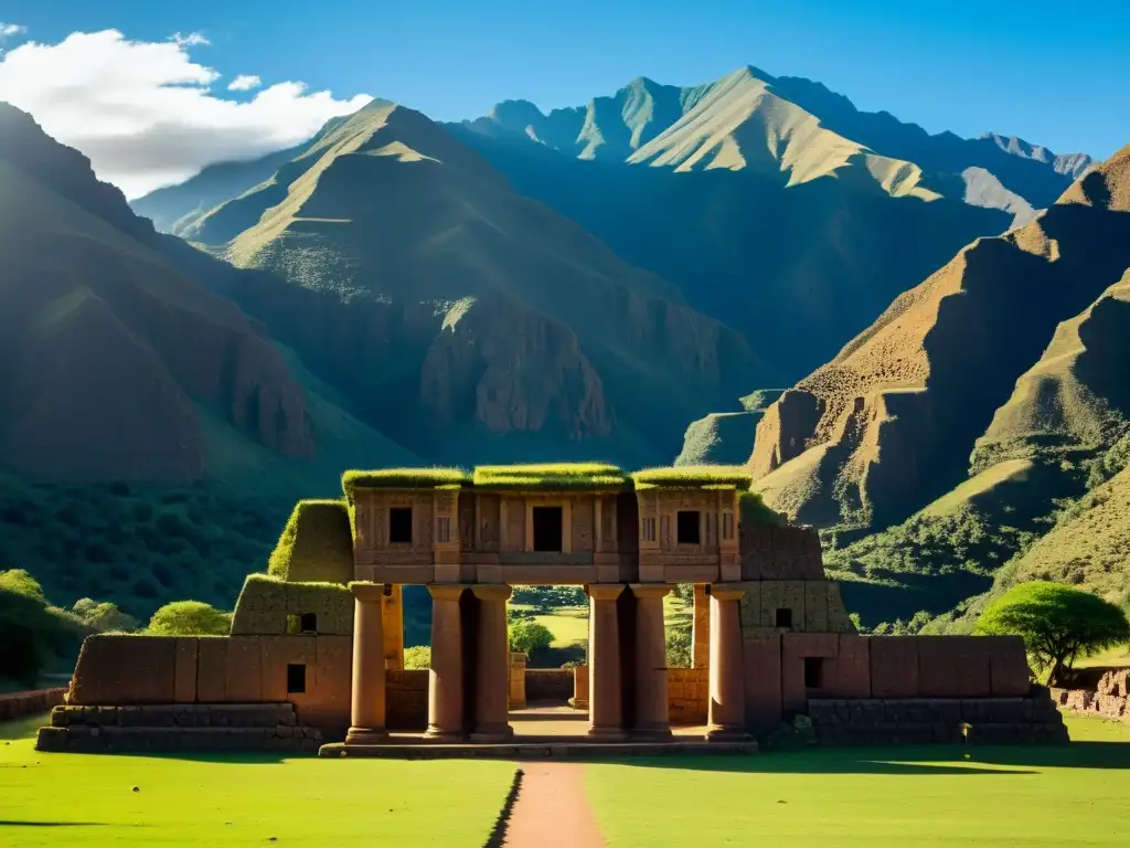 Ruinas del Templo de Wiracocha en Raqchi, Perú, con influencia de Wiracocha en filosofía andina