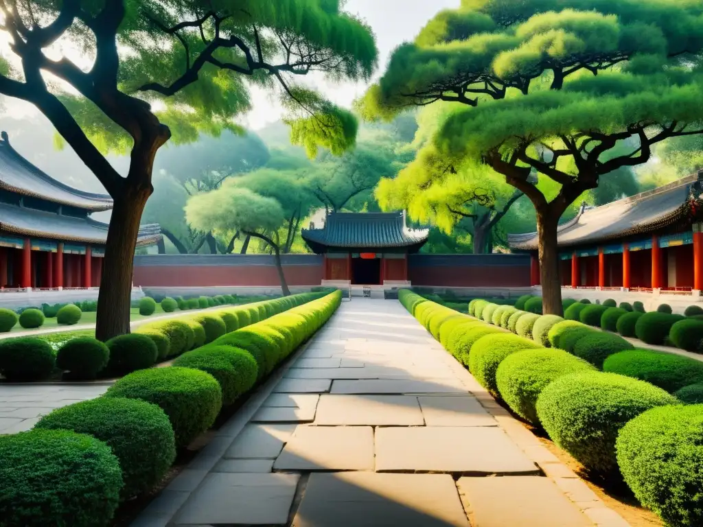 Una ruta filosófica entre árboles centenarios en la mística Qufu, China, cuna de Confucio