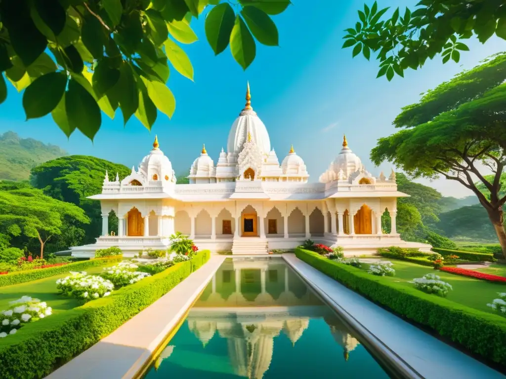 Un templo jainista rodeado de exuberante naturaleza, irradia serenidad y lecciones de sostenibilidad del jainismo