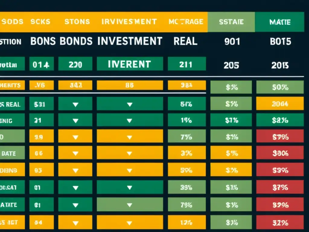 Variedad de opciones de inversión en detalle, transmitiendo la importancia de la diversificación según la filosofía aristotélica