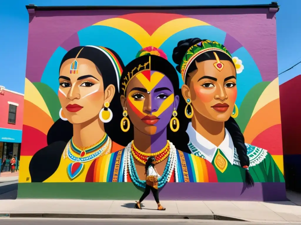 Vibrante mural LGBTQ+ en América Latina con diversidad cultural y Desafíos de la filosofía queer en América Latina