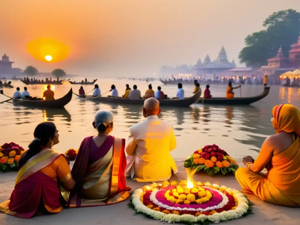 Un vibrante ritual hindú en las orillas del río Ganges