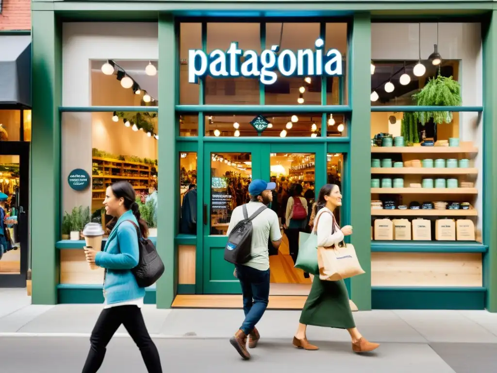 Vida urbana sostenible, tienda Patagonia promoviendo inversiones sostenibles ética acción futuro