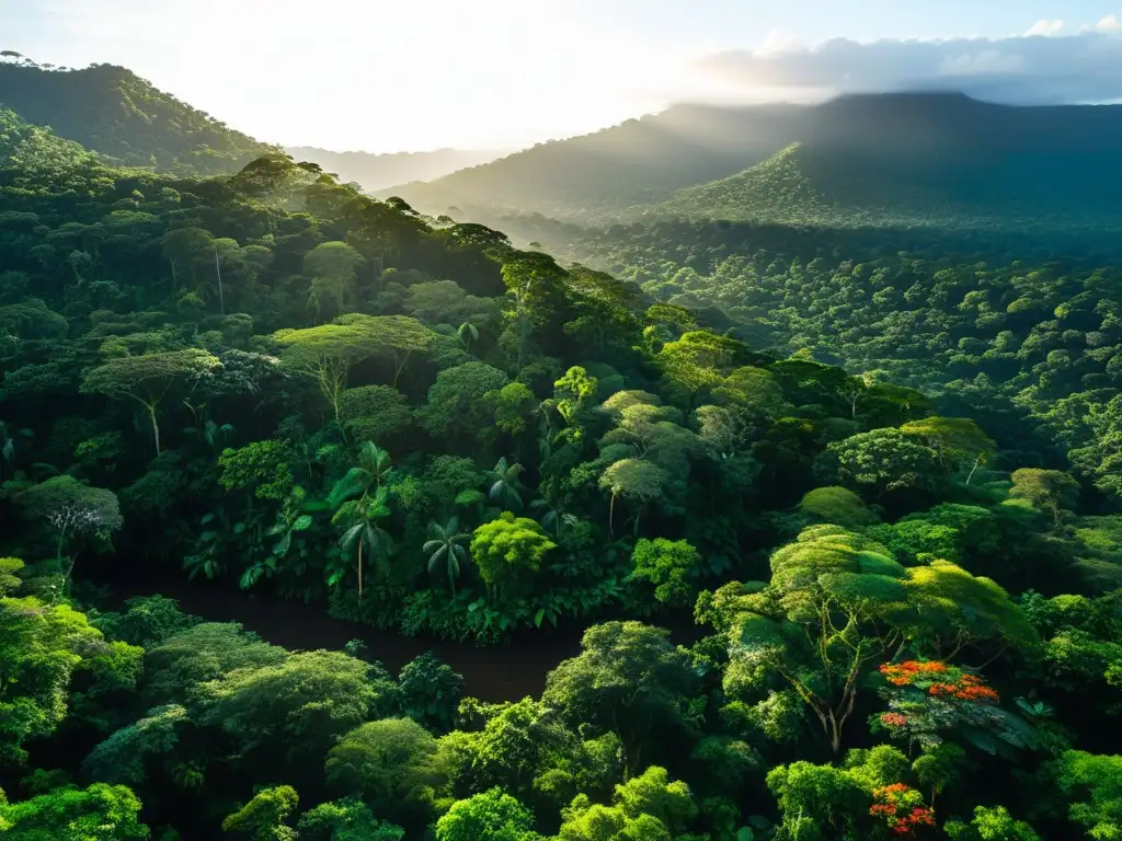 Vista impresionante del exuberante bosque amazónico con su biodiversidad y misteriosa belleza