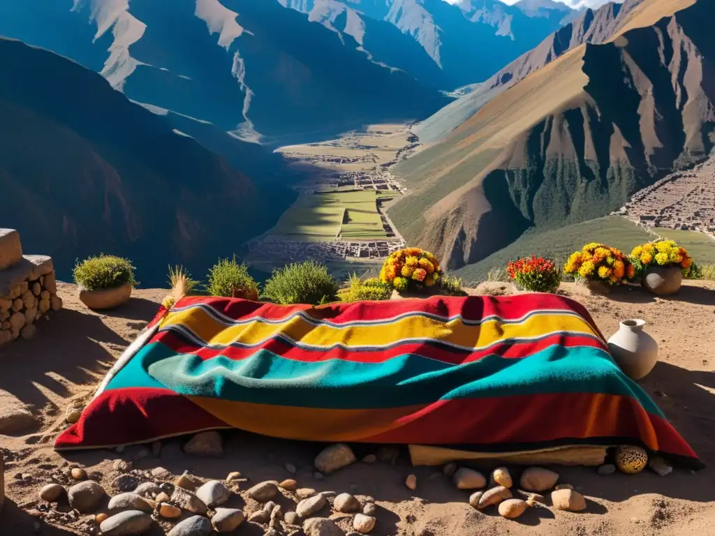 Vista impresionante de un sitio funerario andino antiguo con enseñanzas filosóficas rituales funerarios sudamericanos