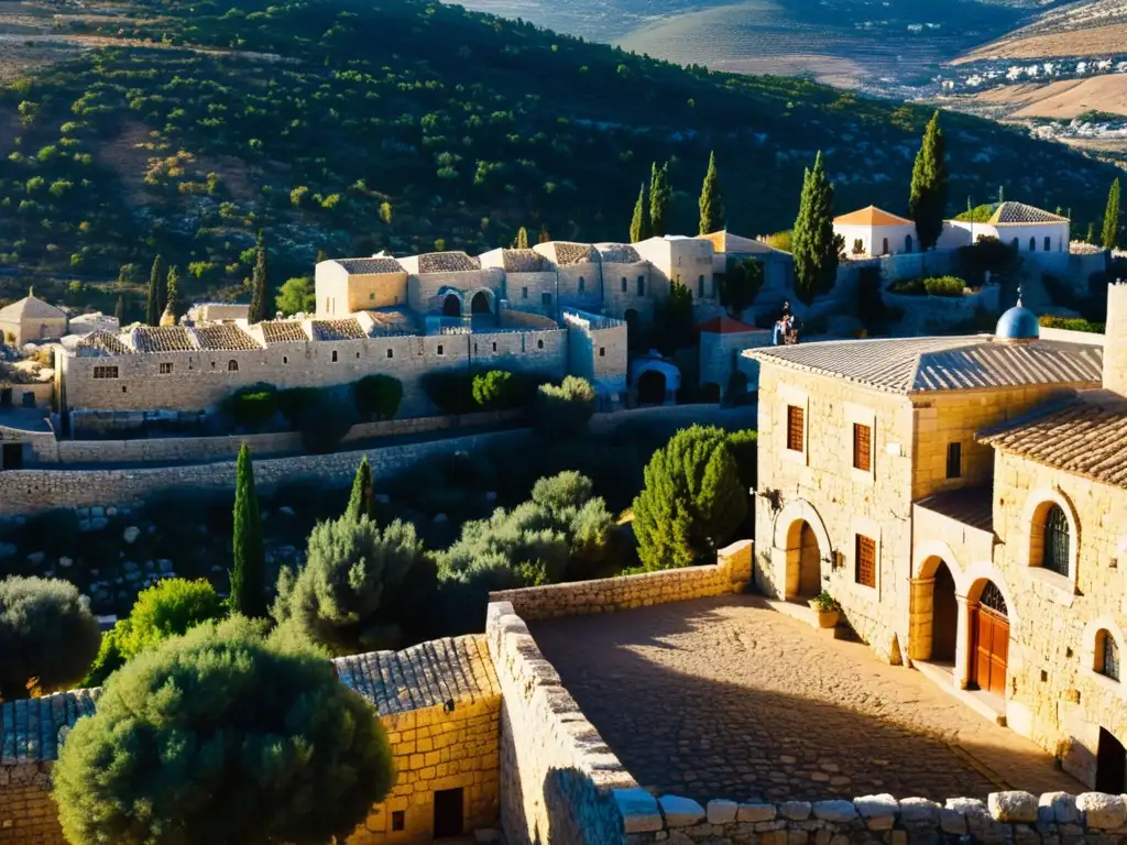 Vista panorámica de la antigua ciudad de Safed, Israel, con un ambiente místico y el descubrimiento filosófico de la Kabbalah en Israel