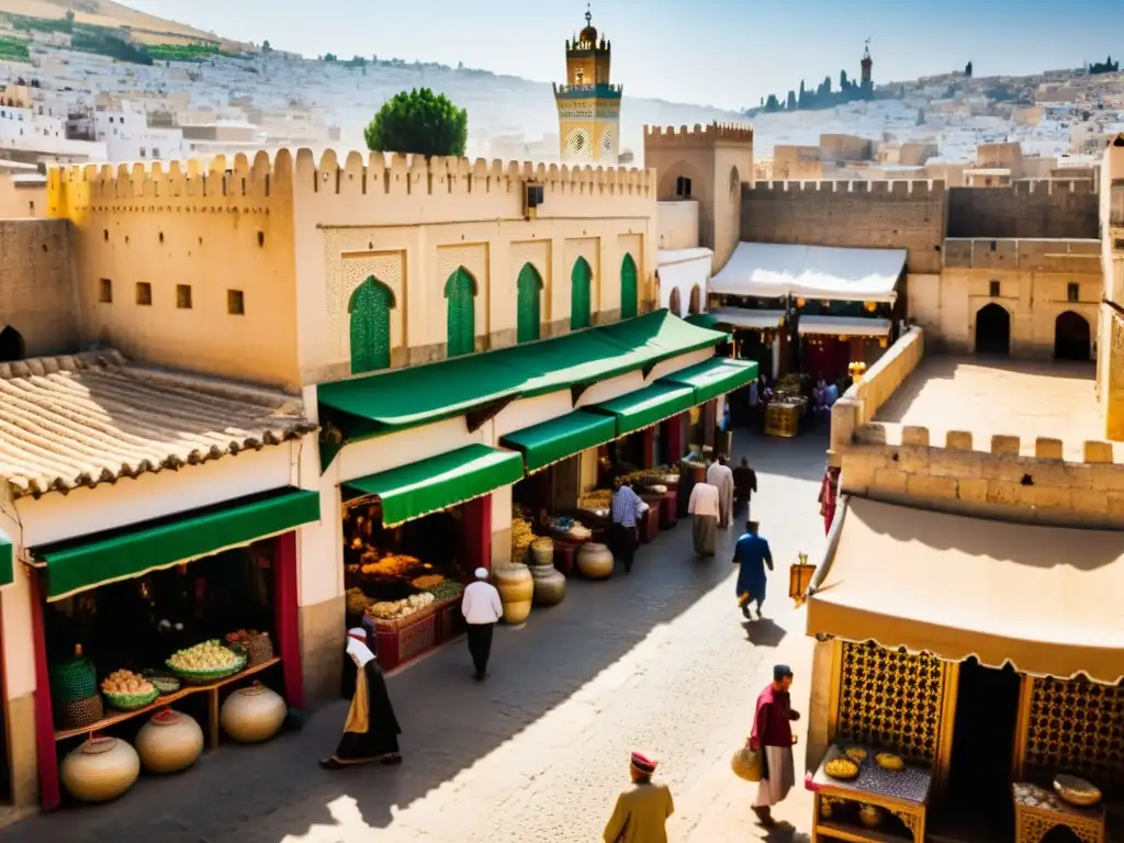 Vista panorámica de la antigua medina de Fez, Marruecos, con el legado filosófico de Ibn Jaldún y la rica tradición cultural norteafricana