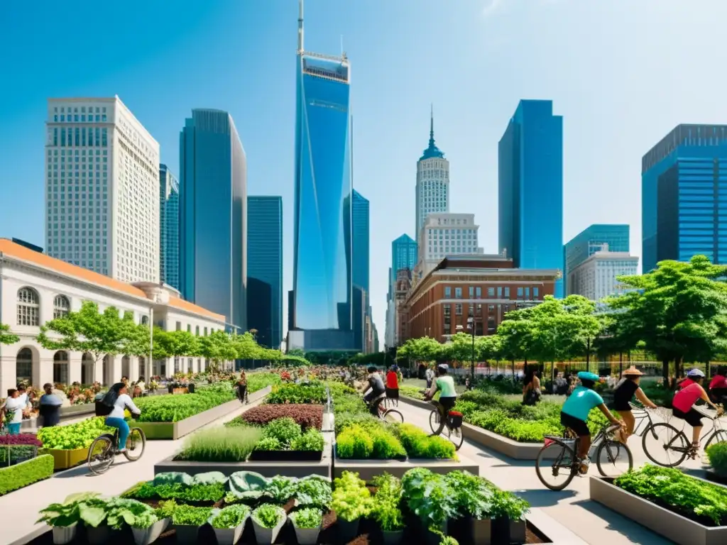 Vista panorámica de una ciudad moderna y sostenible, destacando la importancia de considerar la sostenibilidad en las inversiones urbanas