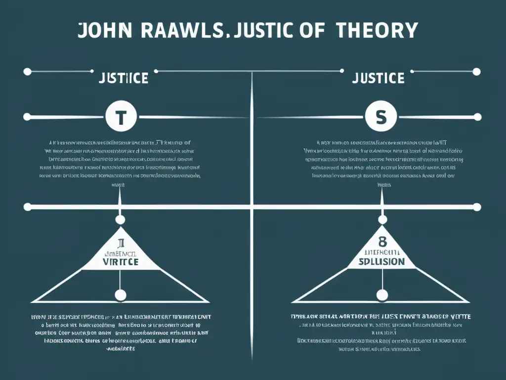 Comparación visual detallada de la influencia de Rawls en ética, mostrando teorías éticas prominentes como utilitarismo y deontología